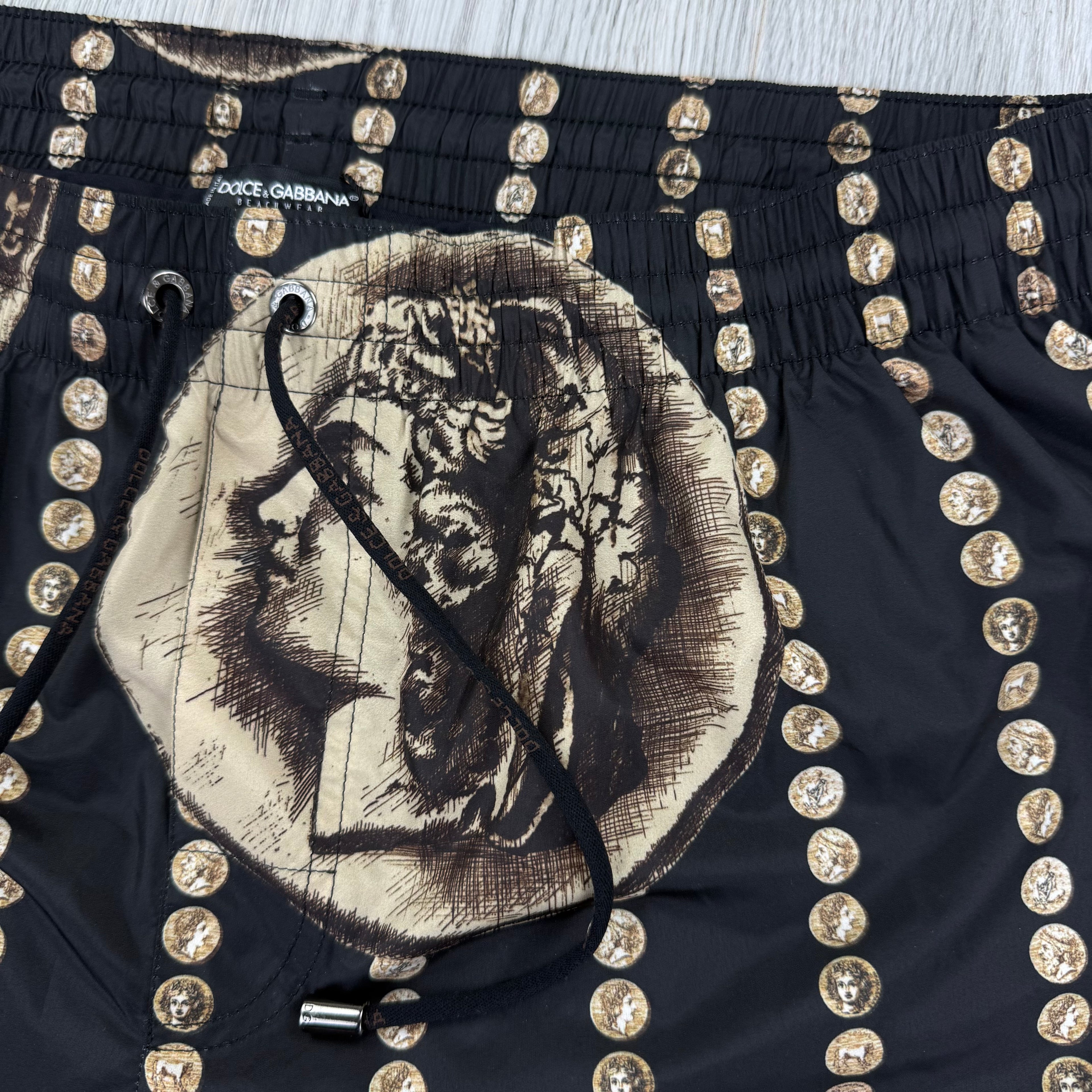 Dolce & Gabbana Men’s Black Logo Small Swim Shorts - Size 4