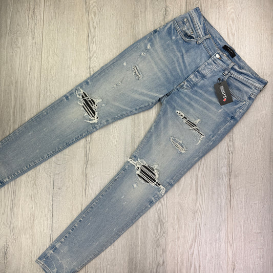 Amiri MX1 Denim Distressed Ripped Jeans - Uk 34