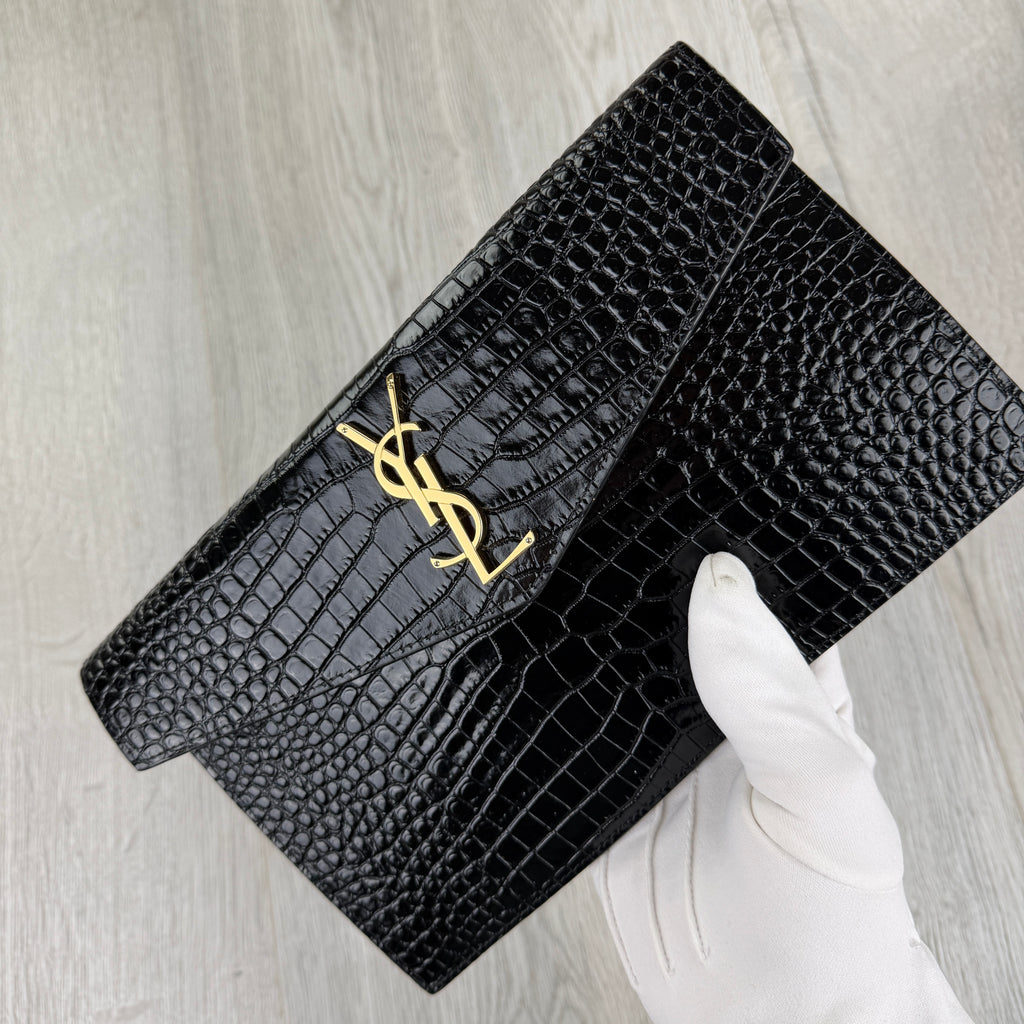 Saint Laurent Women’s Black Crock Clutch Bag