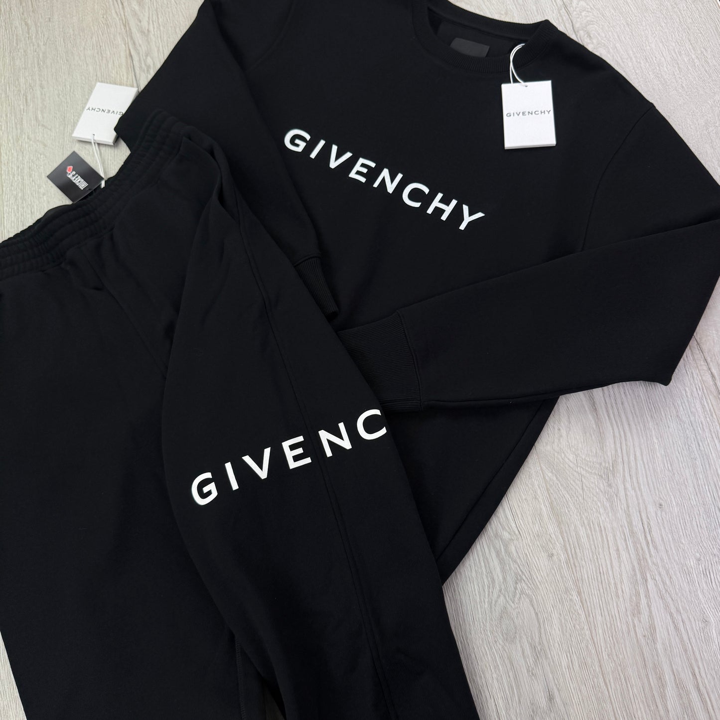 Givenchy Men’s Black Cotton Full Tracksuit - Large