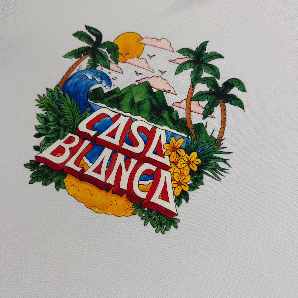 Casablanca Men’s White T-shirt - Large Oversized