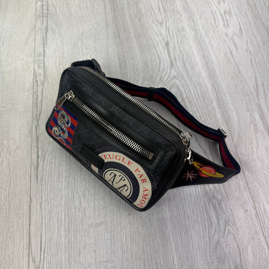 Gucci Men’s GG Black Belt Bag Supreme Patch