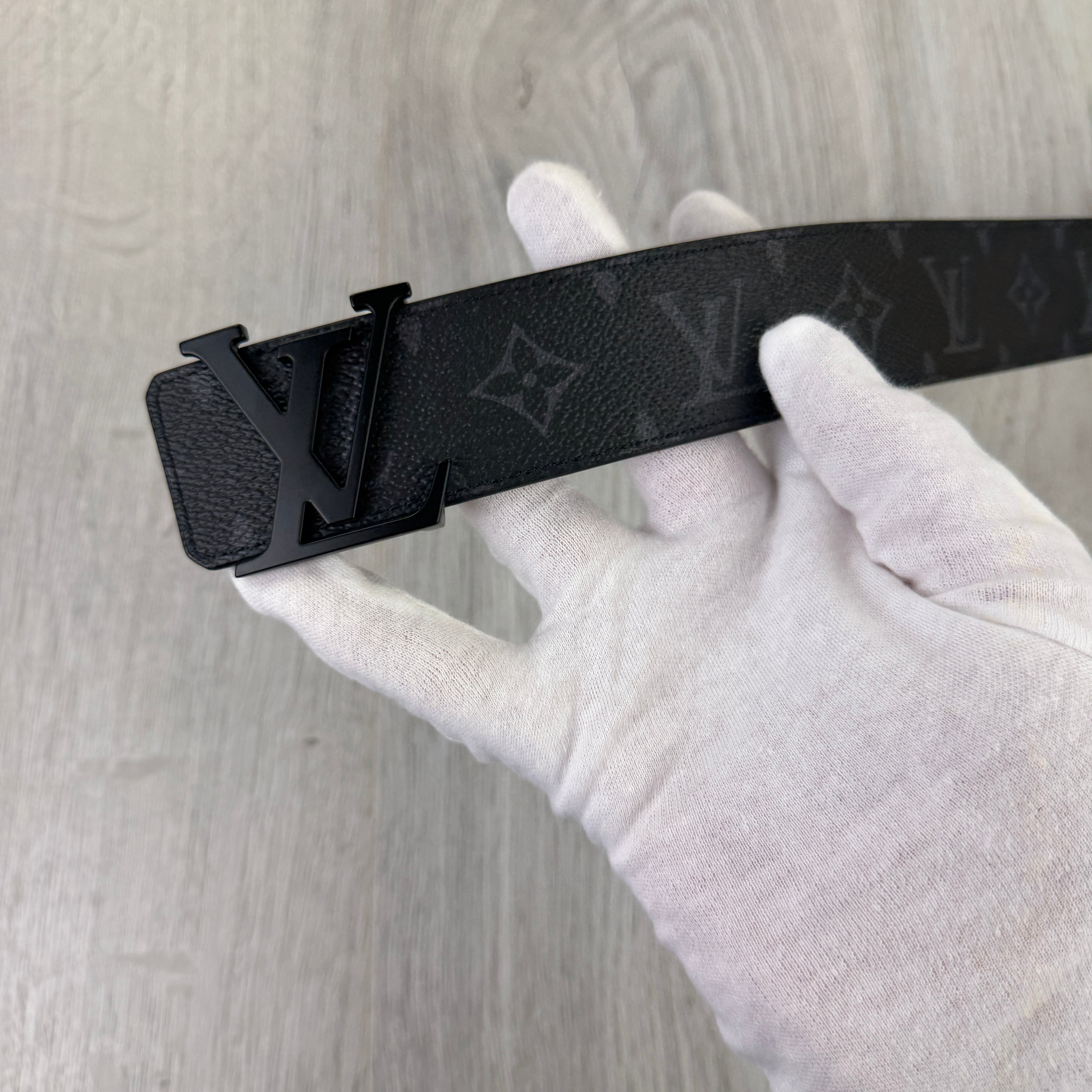 Louis Vuitton Men’s Monogram Original Belt With Black Buckle
