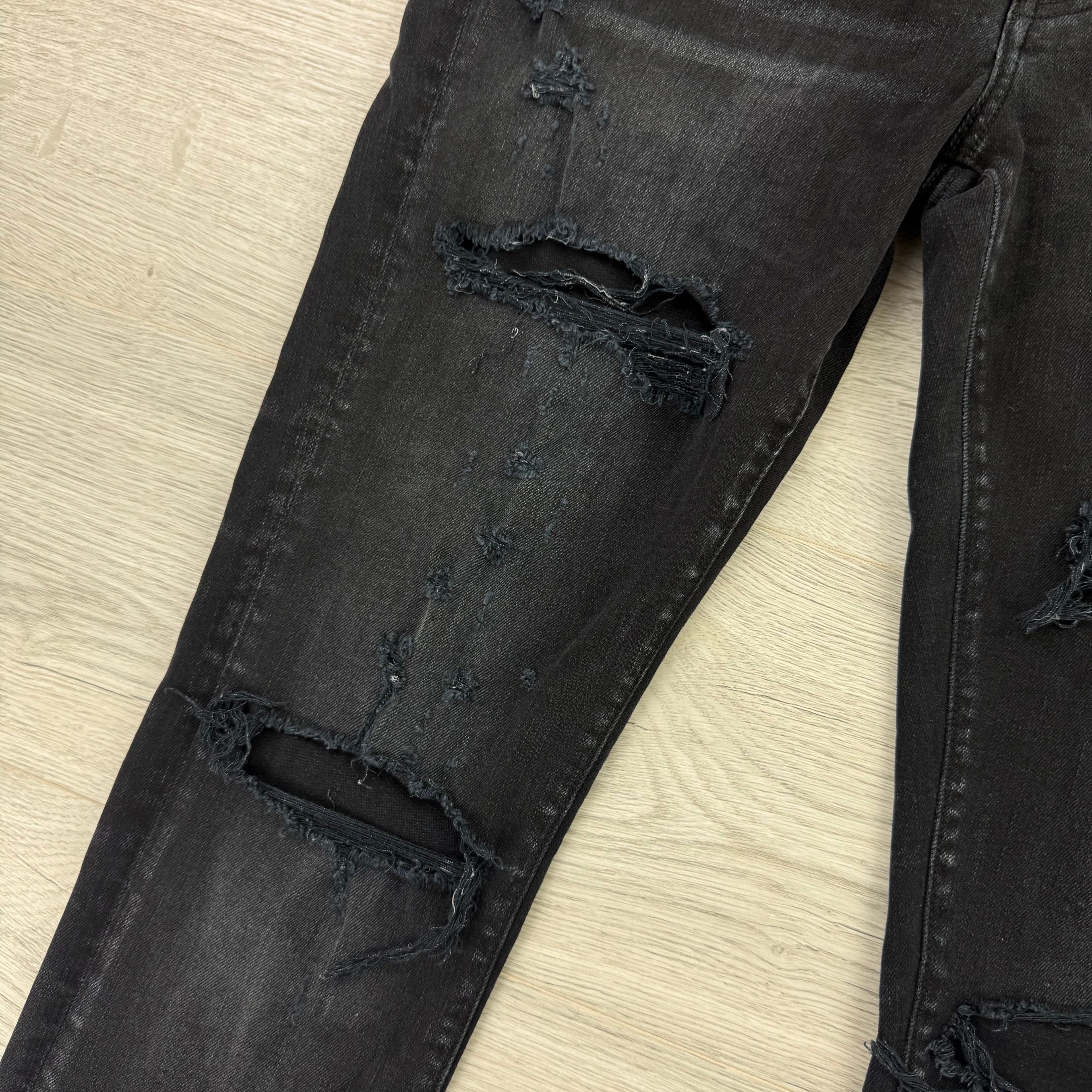 Amiri Men’s Black Ripped Distressed Jeans - Uk 32