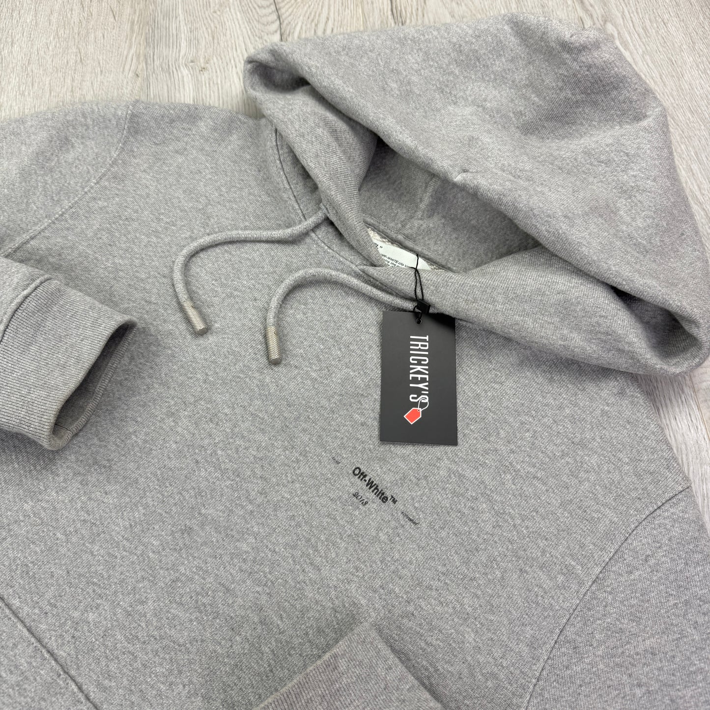Off-white Men’s Grey Pullover Hoodie - Medium