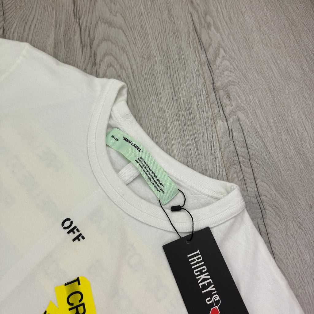 Off White Men’s Firetape Arrow White T-shirt - Small Oversized