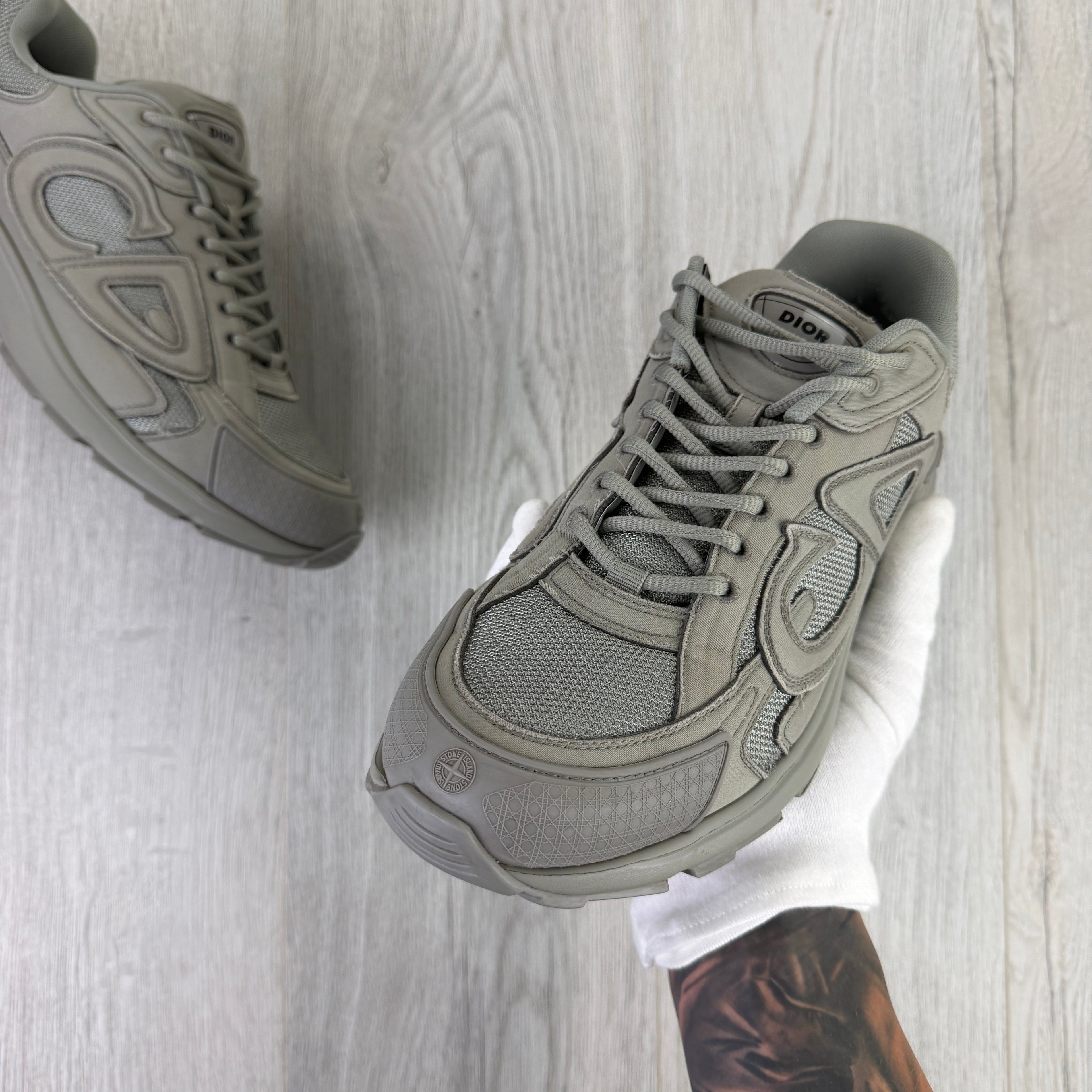 Dior x Stone Island B30 Men’s Khaki Grey Trainers - 43 (Uk 9)