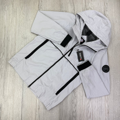 Canada Goose Men’s Light Grey Black Badge Windbreaker Jacket - Medium