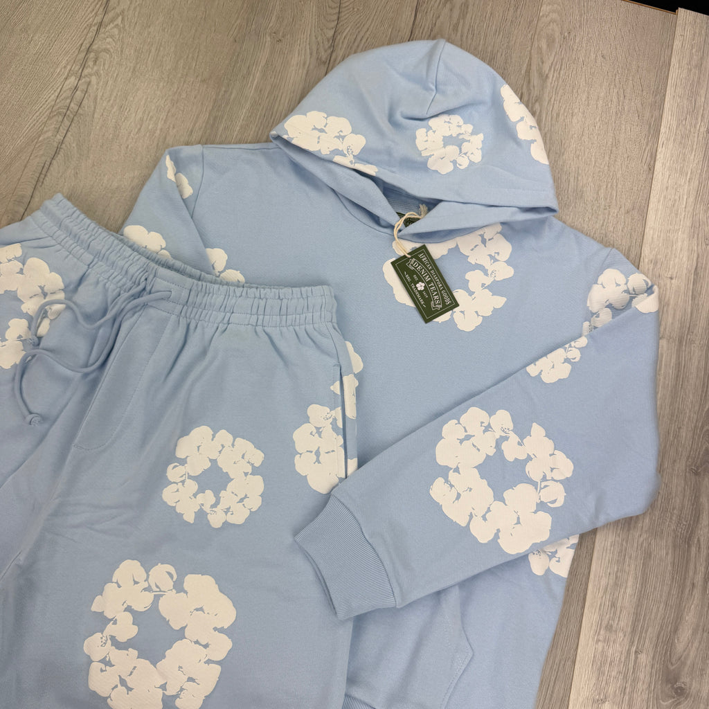 Denim Tears Men’s Baby Blue Hoodie & Shorts Set