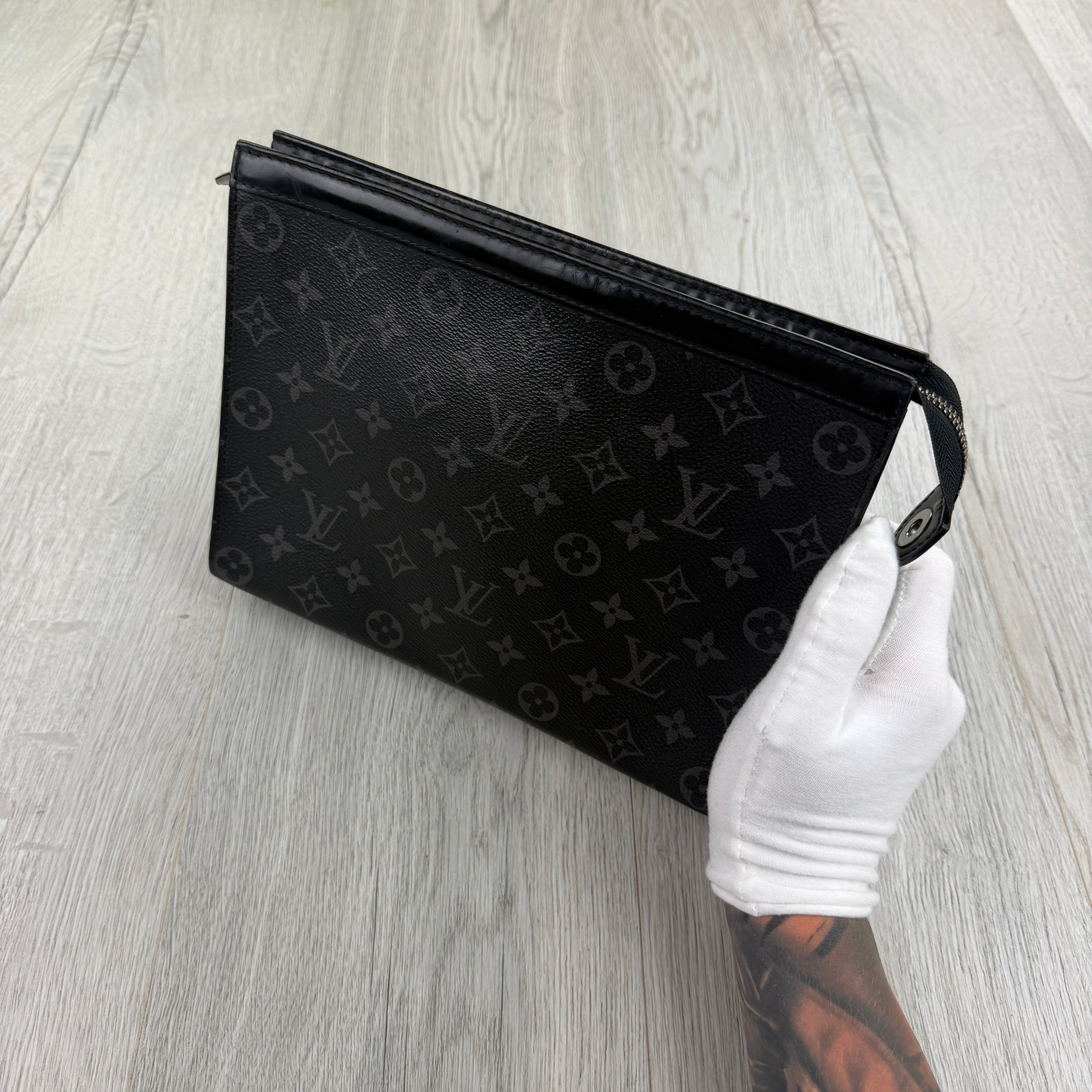 Louis Vuitton Graphite / Black Monogram Pochette Clutch Bag