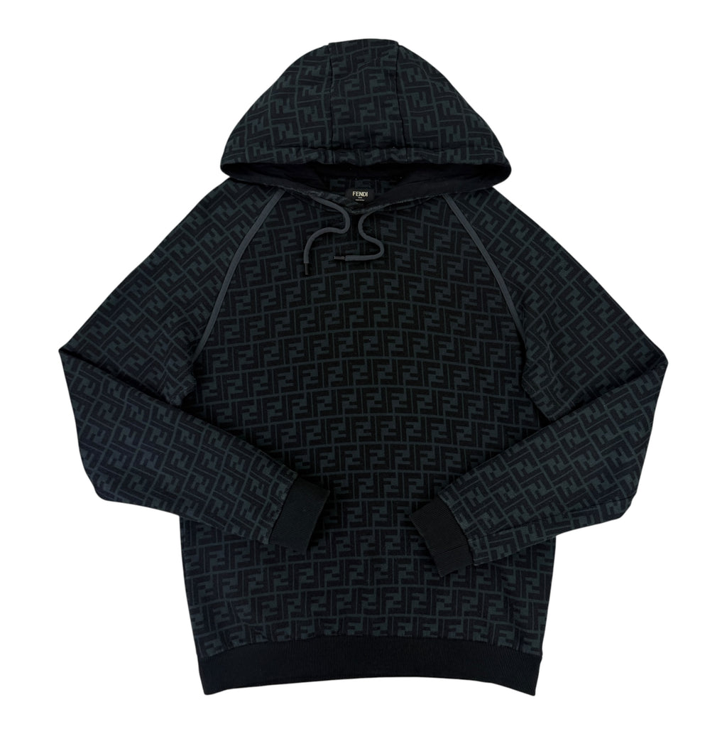 Fendi Men’s Black Pullover Hoodie FF Logo - Medium