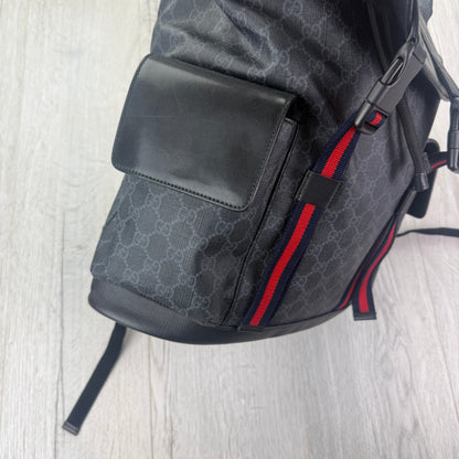 Gucci Black GG Supreme Canvas Sherry Line Backpack
