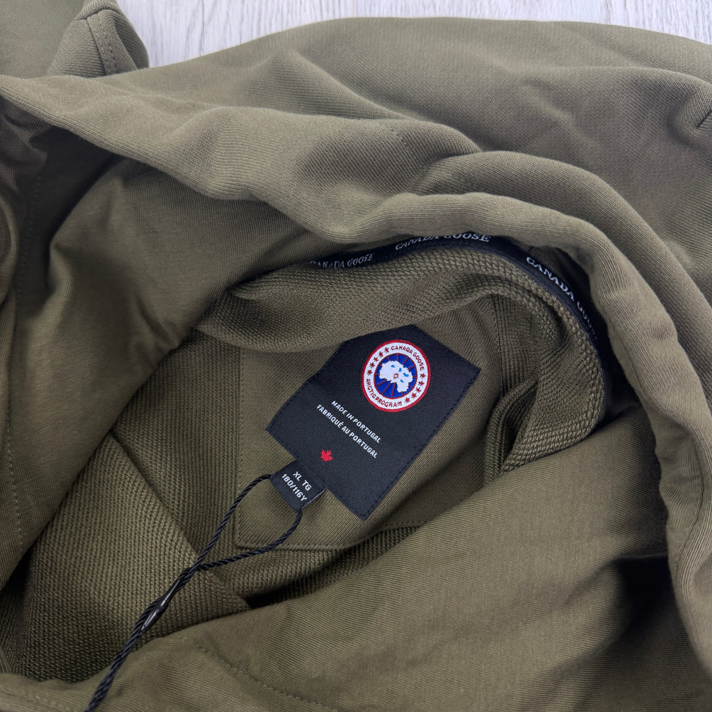 Canada Goose Men’s Black Badge Khaki Pullover Hoodie - XL