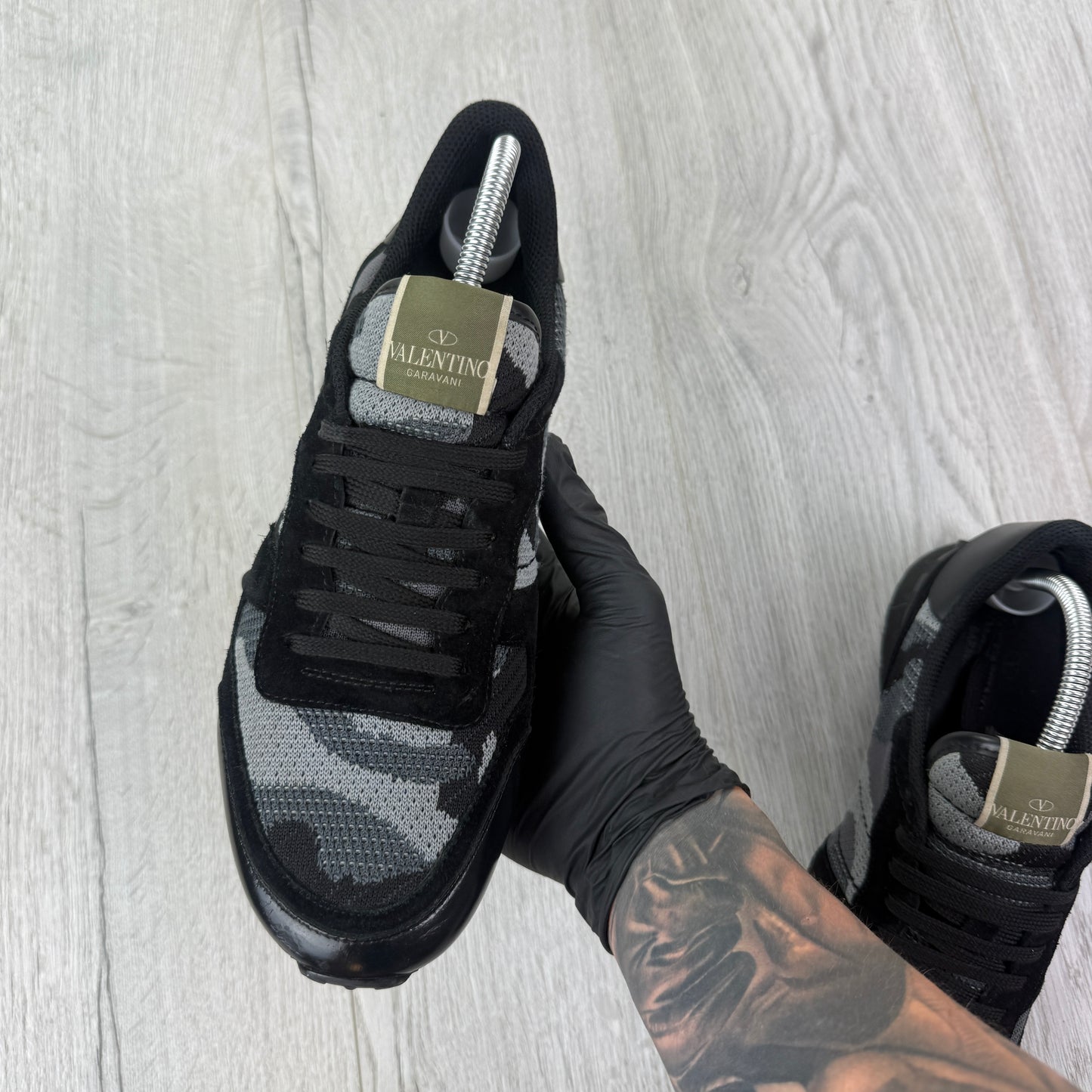 Valentino Men’s Black Camo Mesh Rockrunner