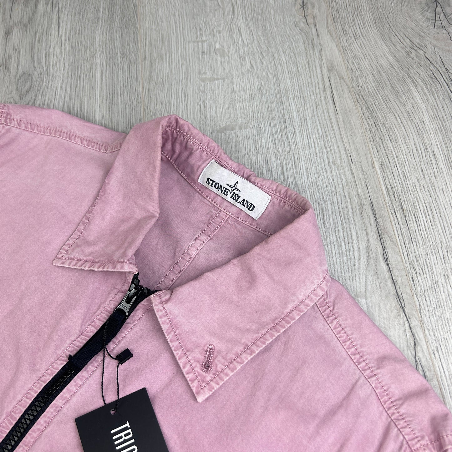 Stone Island Men’s Pink Zip-up Overshirt - Medium