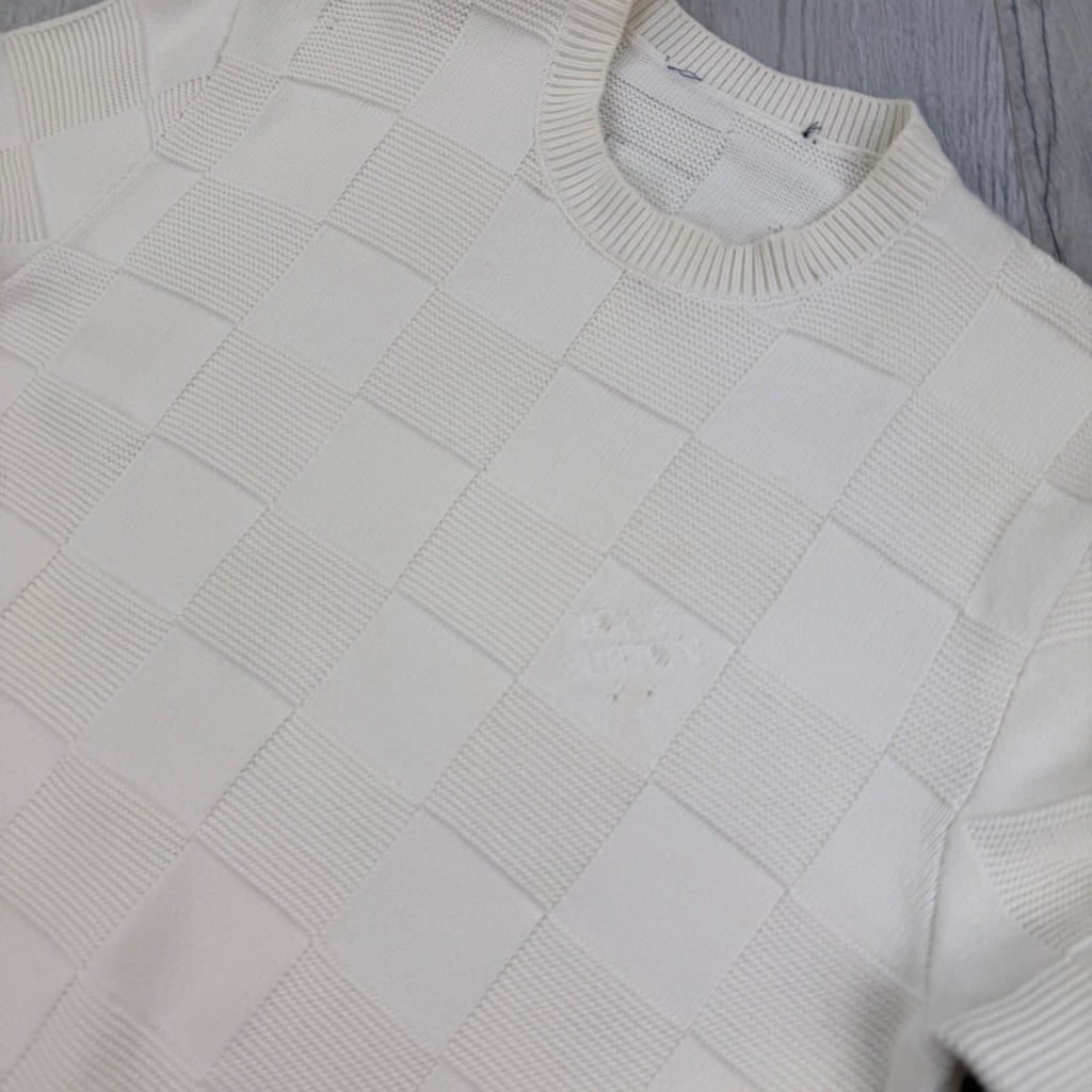 Louis Vuitton Men’s Cream Knitted Crewneck Jumper - Medium