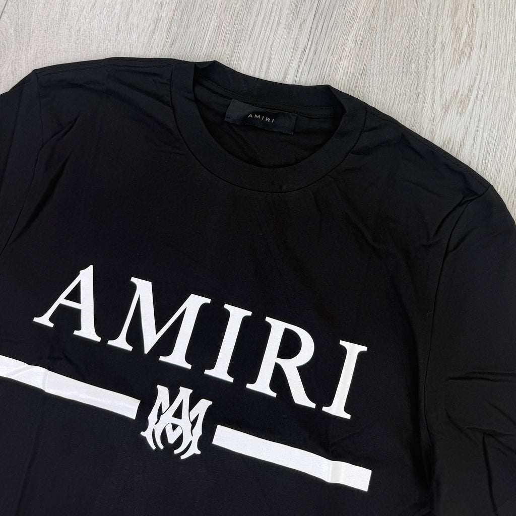 Amiri Men’s Black T-shirt With White Logo
