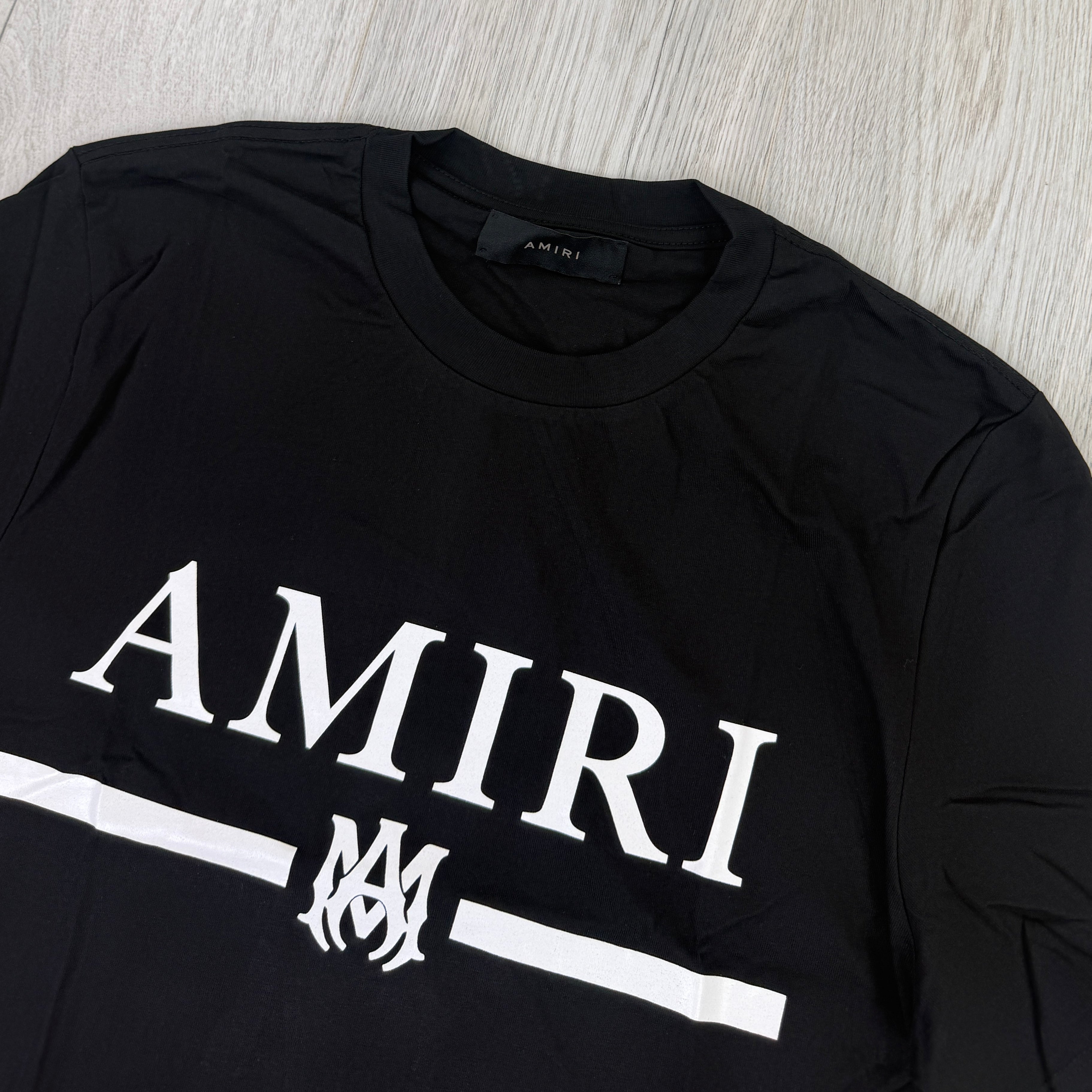 Amiri Men’s Black T-shirt With White Logo
