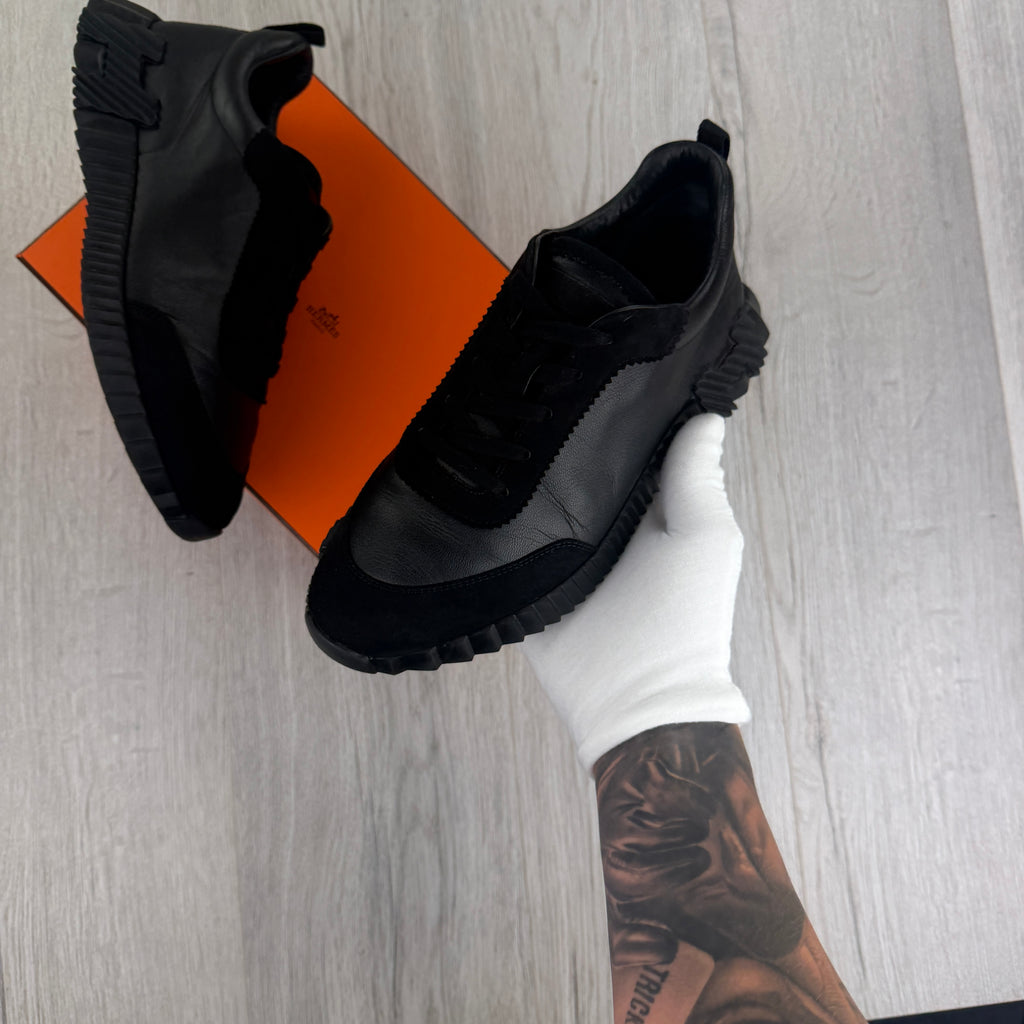 Hermes Men’s All Black Suede Bouncing Sneakers - 42.5 Fit (Uk 8.5)