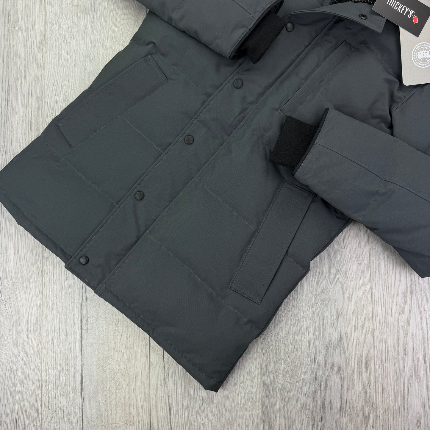 Canada Goose Men’s Graphite Carson Parka Jacket With Fur - Small