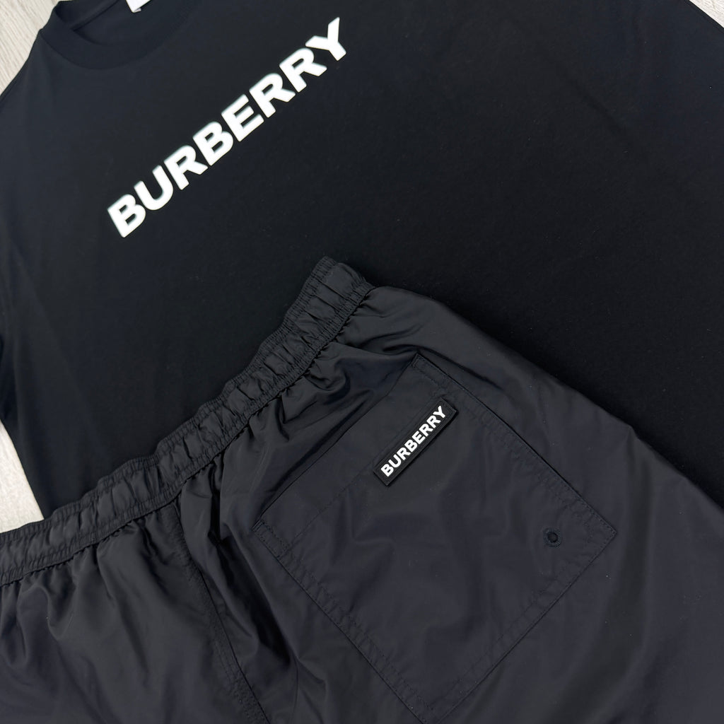 Burberry Men’s Black T-shirt & Shorts Set