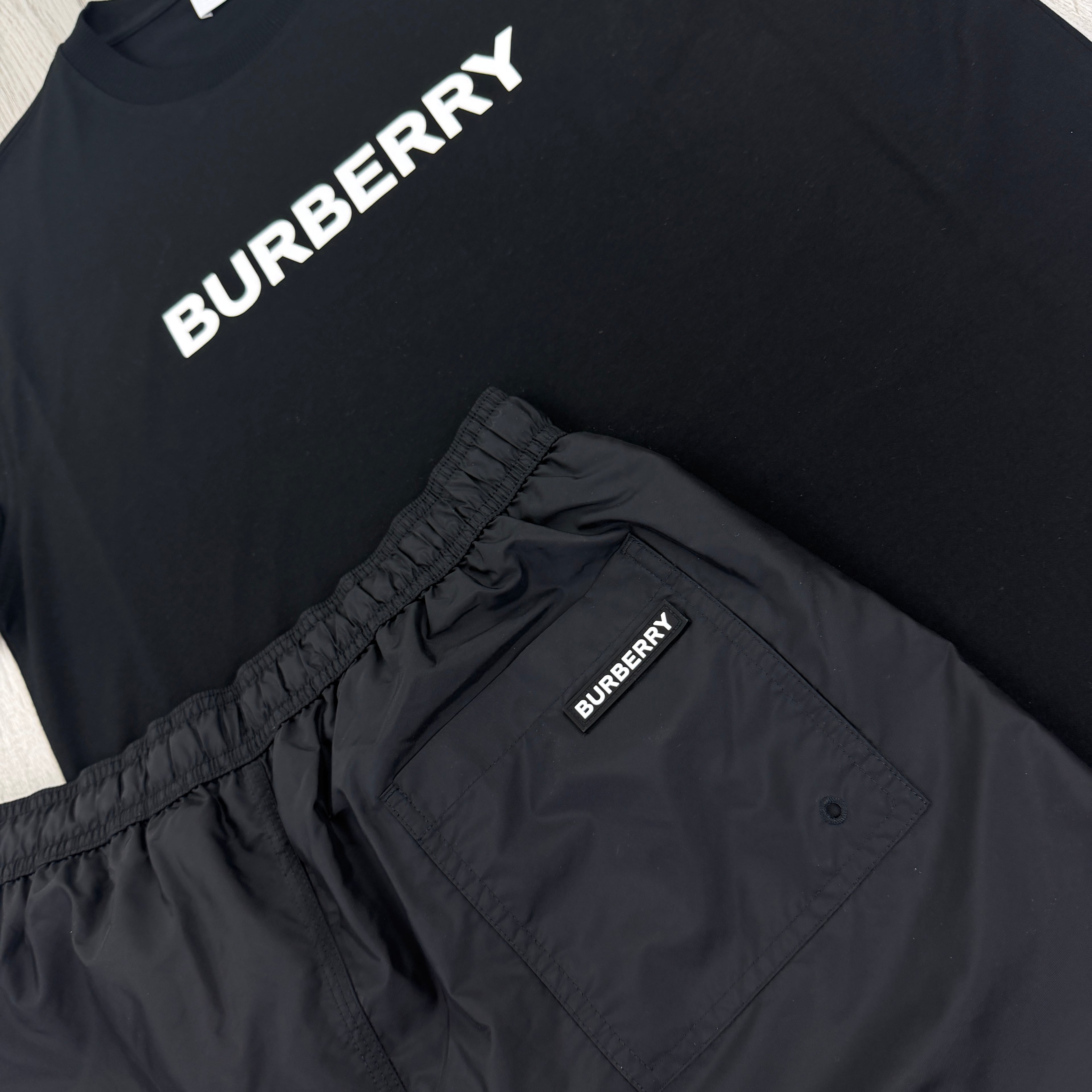 Burberry Men’s Black T-shirt & Shorts Set
