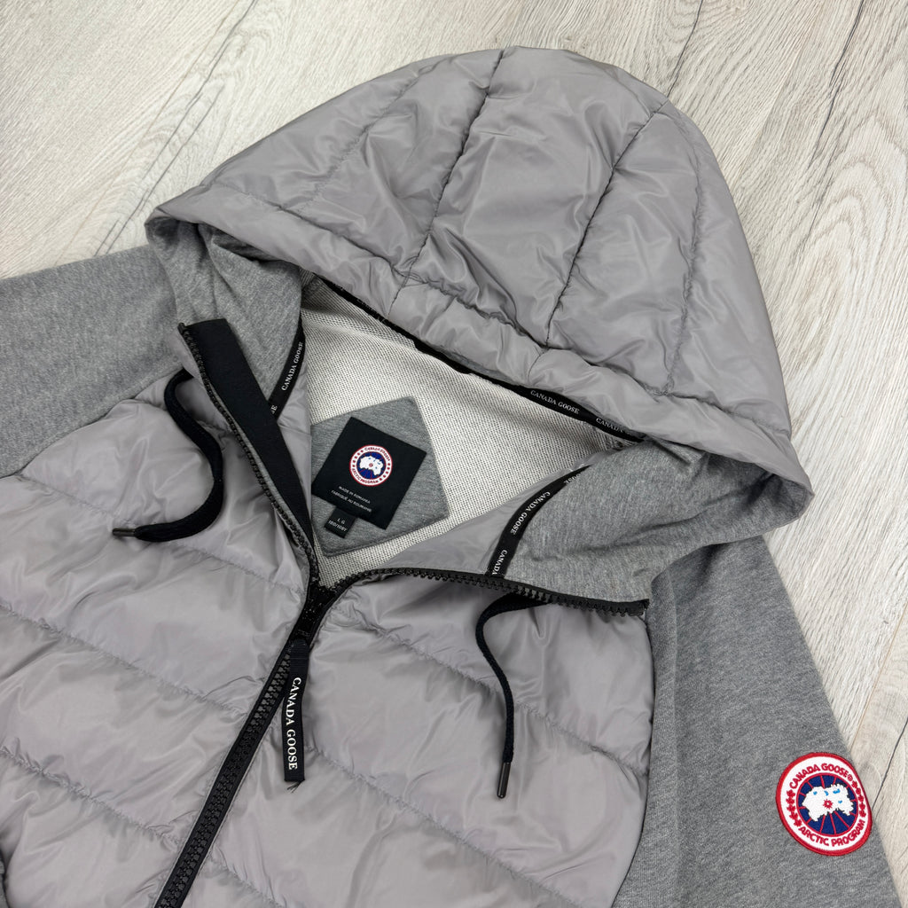 Canada Goose Men’s Grey Zip-up Padded Hoodie - Large