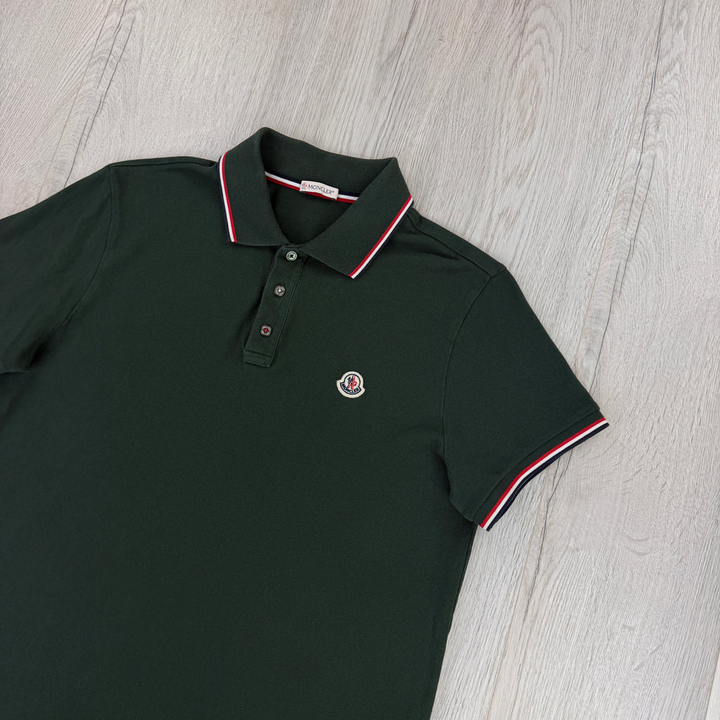 Moncler Men’s Green Polo Shirt - Large Slim
