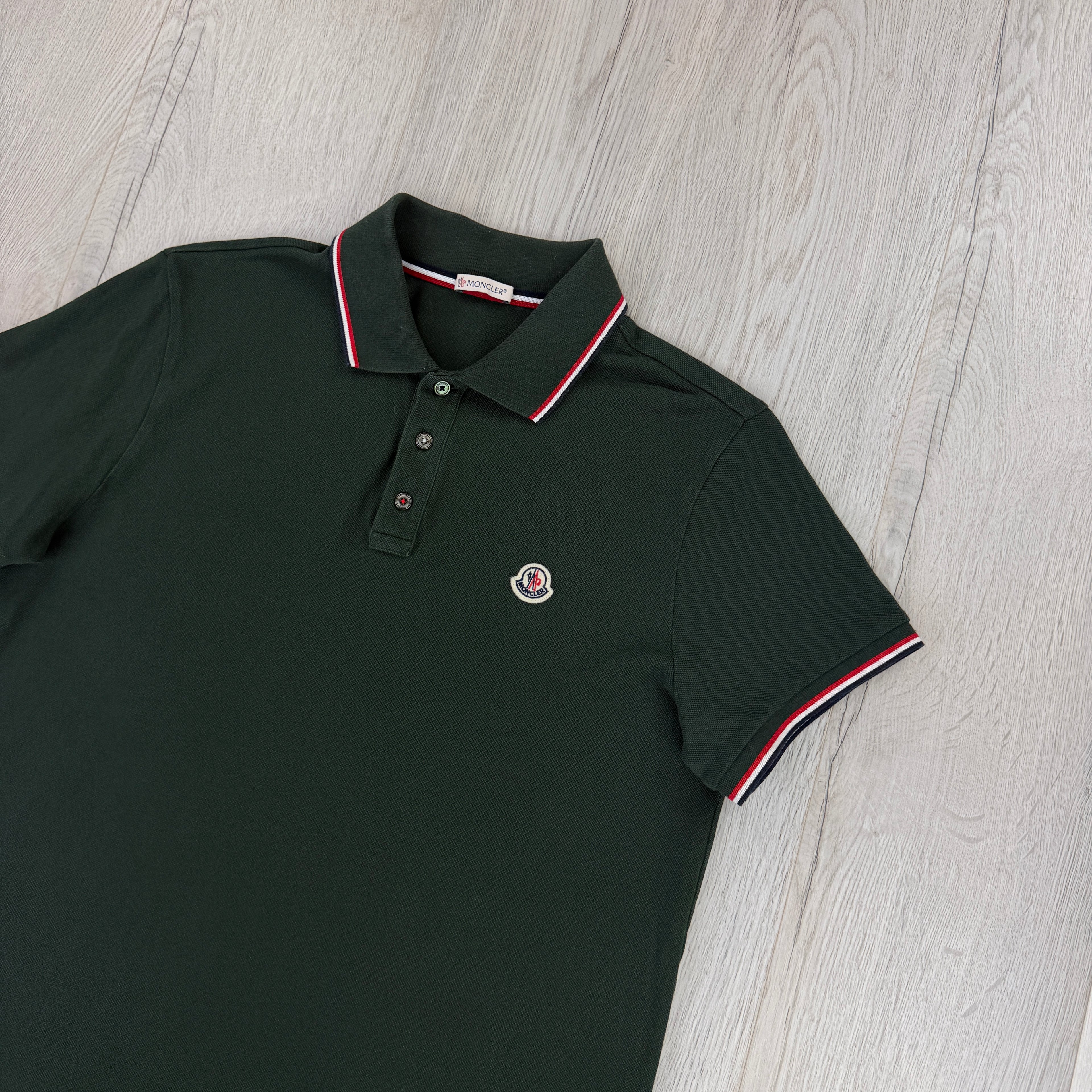 Moncler Men’s Green Polo Shirt - Large Slim