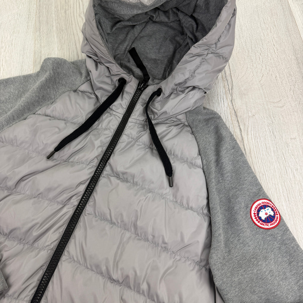 Canada Goose Men’s Grey Zip-up Padded Hoodie - Large