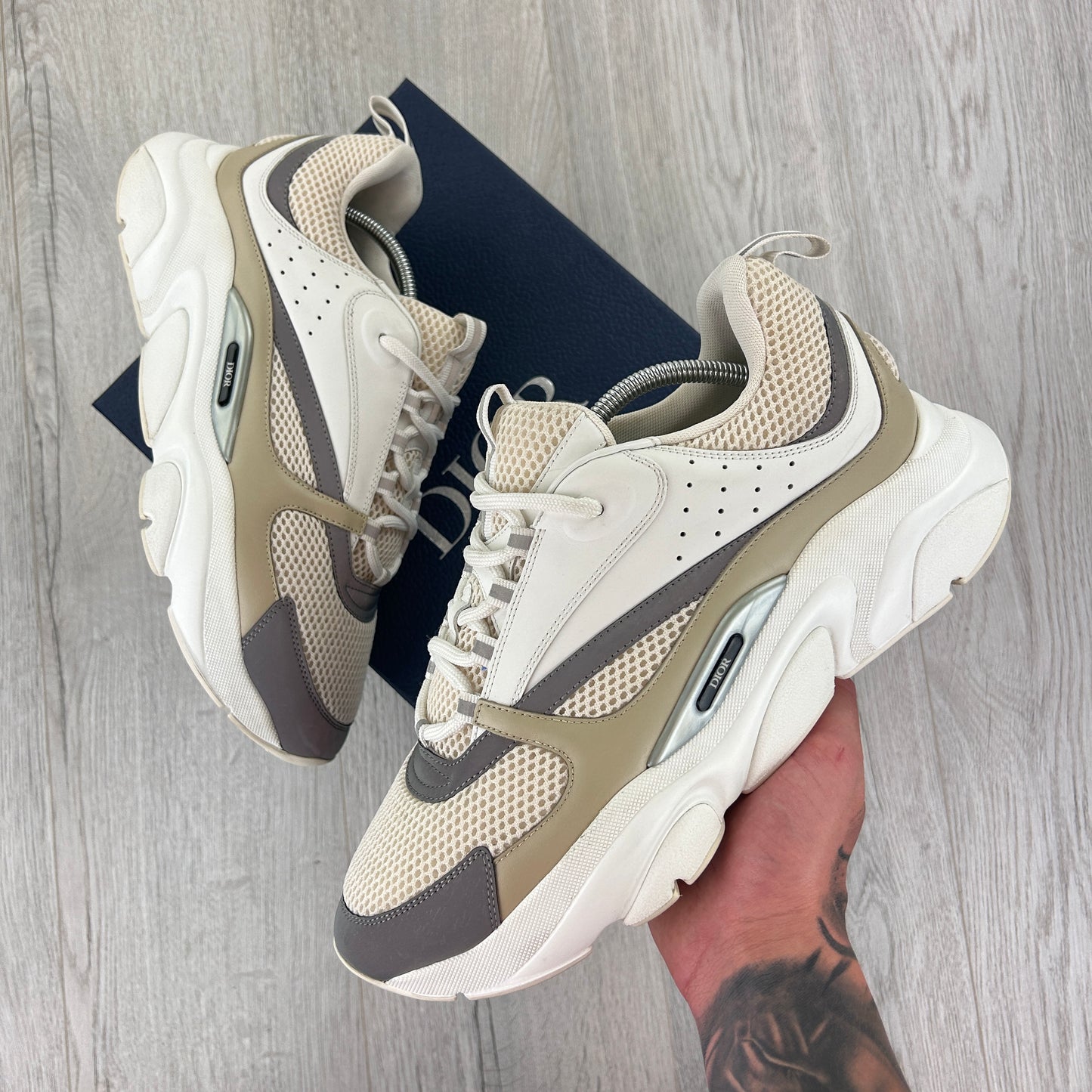 Dior B22 Men’s Cream Beige White Trainers - 43 (Uk 8/8.5)