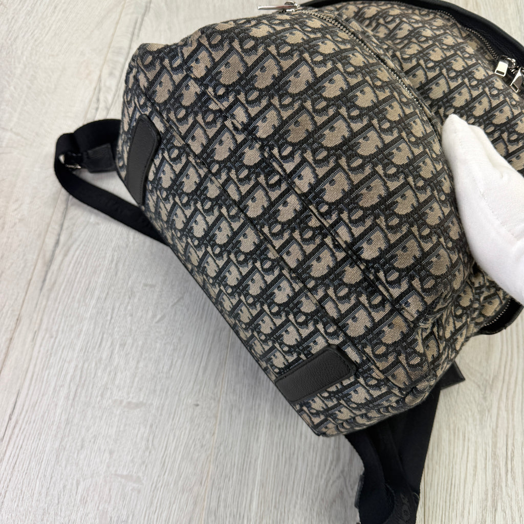 Christian Dior Beige and Black Oblique Jacquard Men’s Backpack