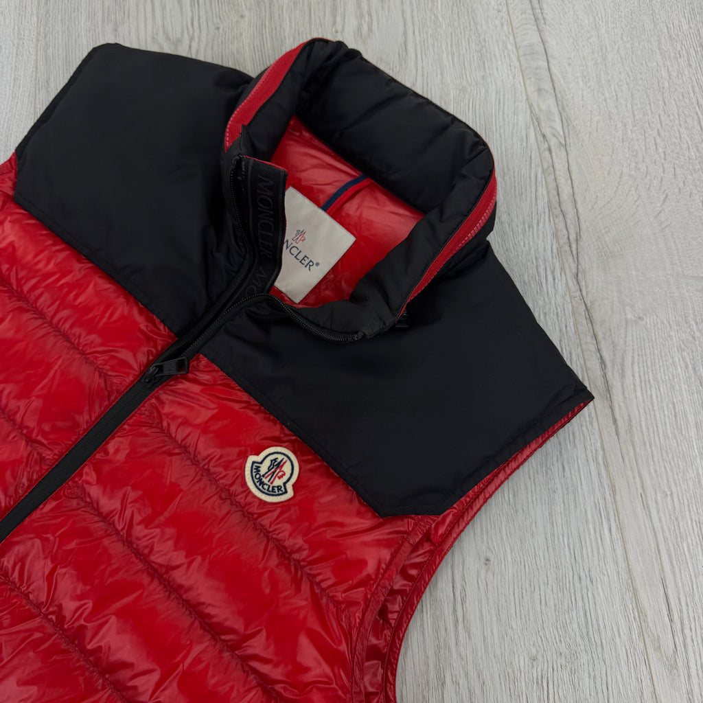 Moncler Men’s Red Dupres Down Gilet - Size 3