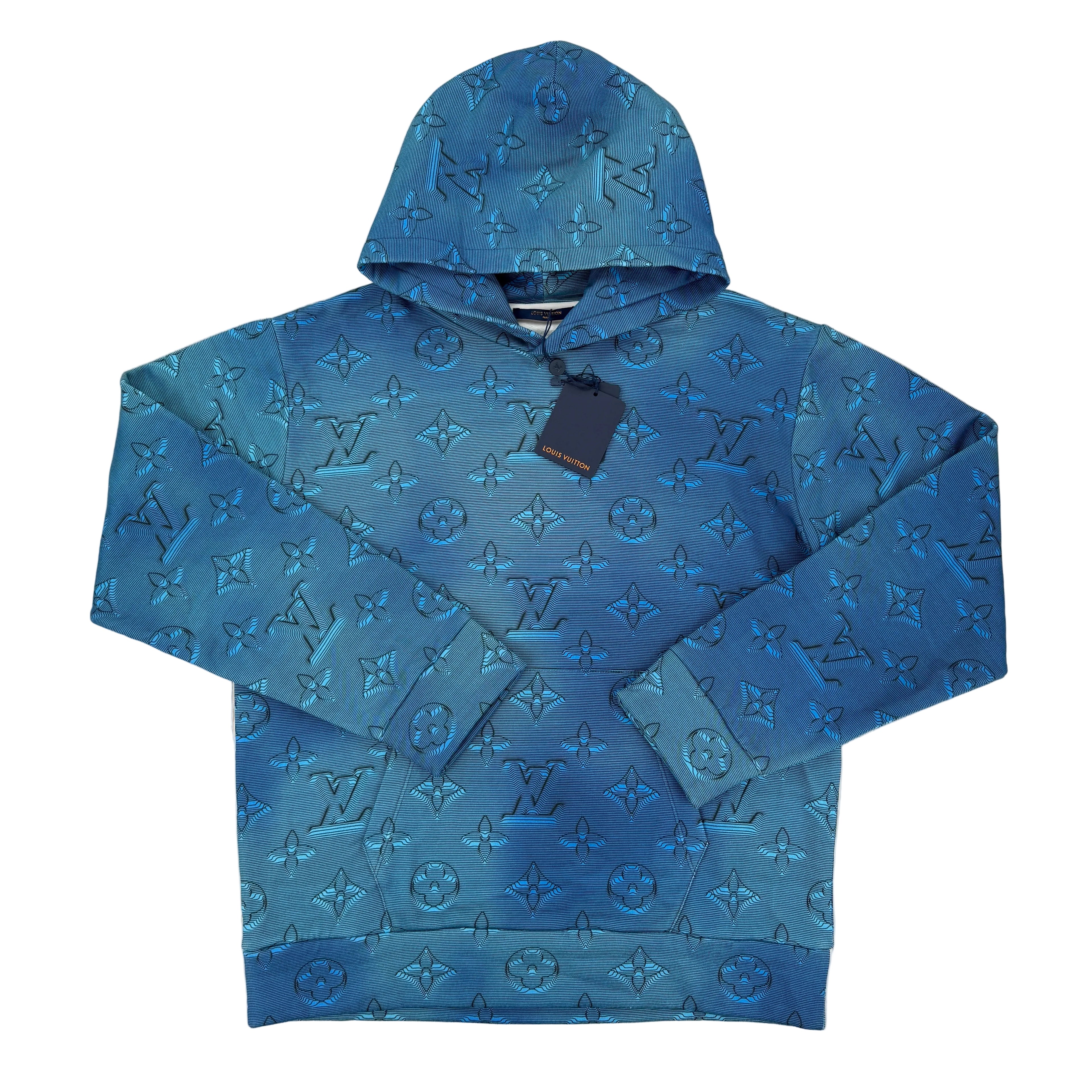 Louis Vuitton Men’s Blue 3D Illusion 2054 Pullover Hoodie