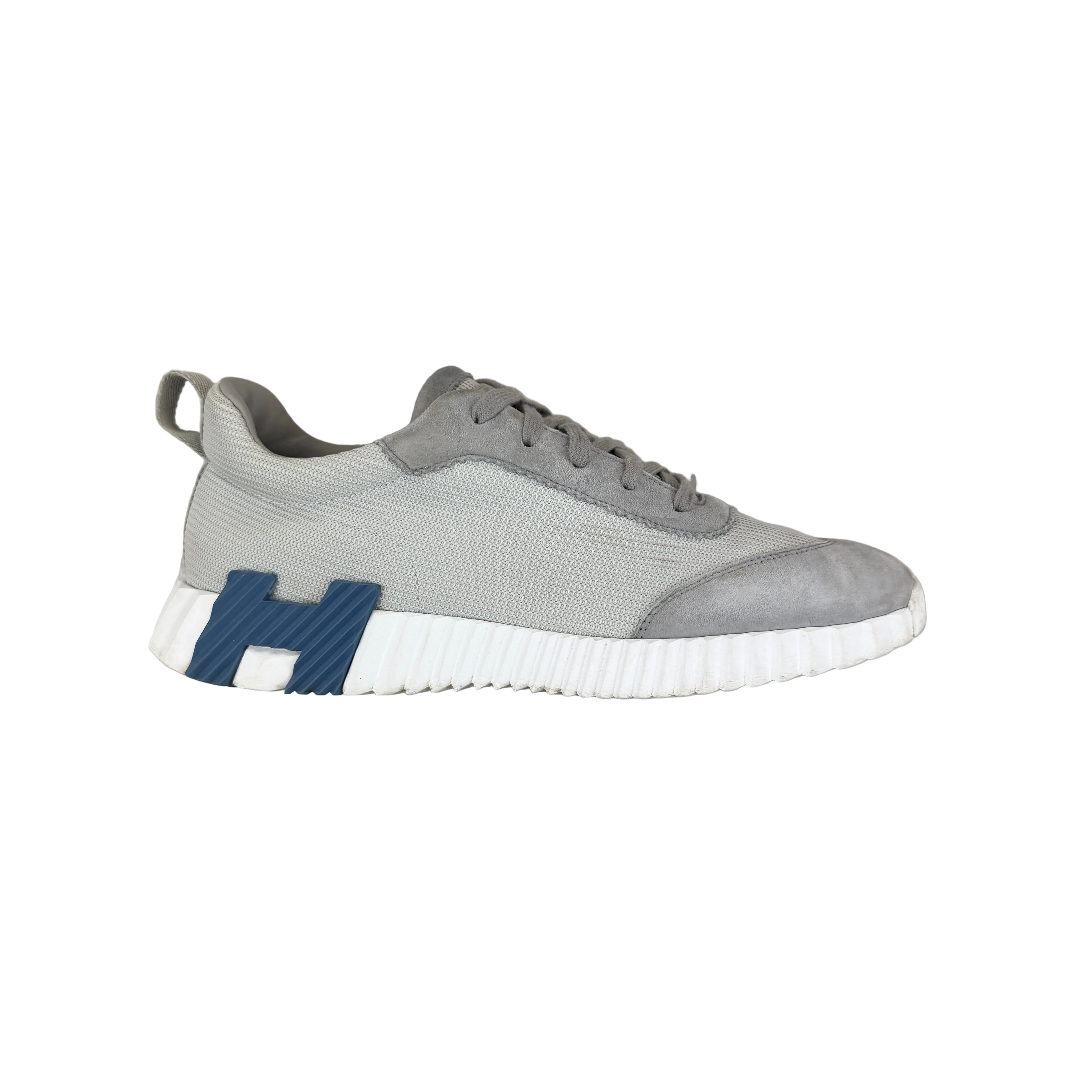 Hermes Men’s Grey Suede Bouncing Sneakers - Uk 8