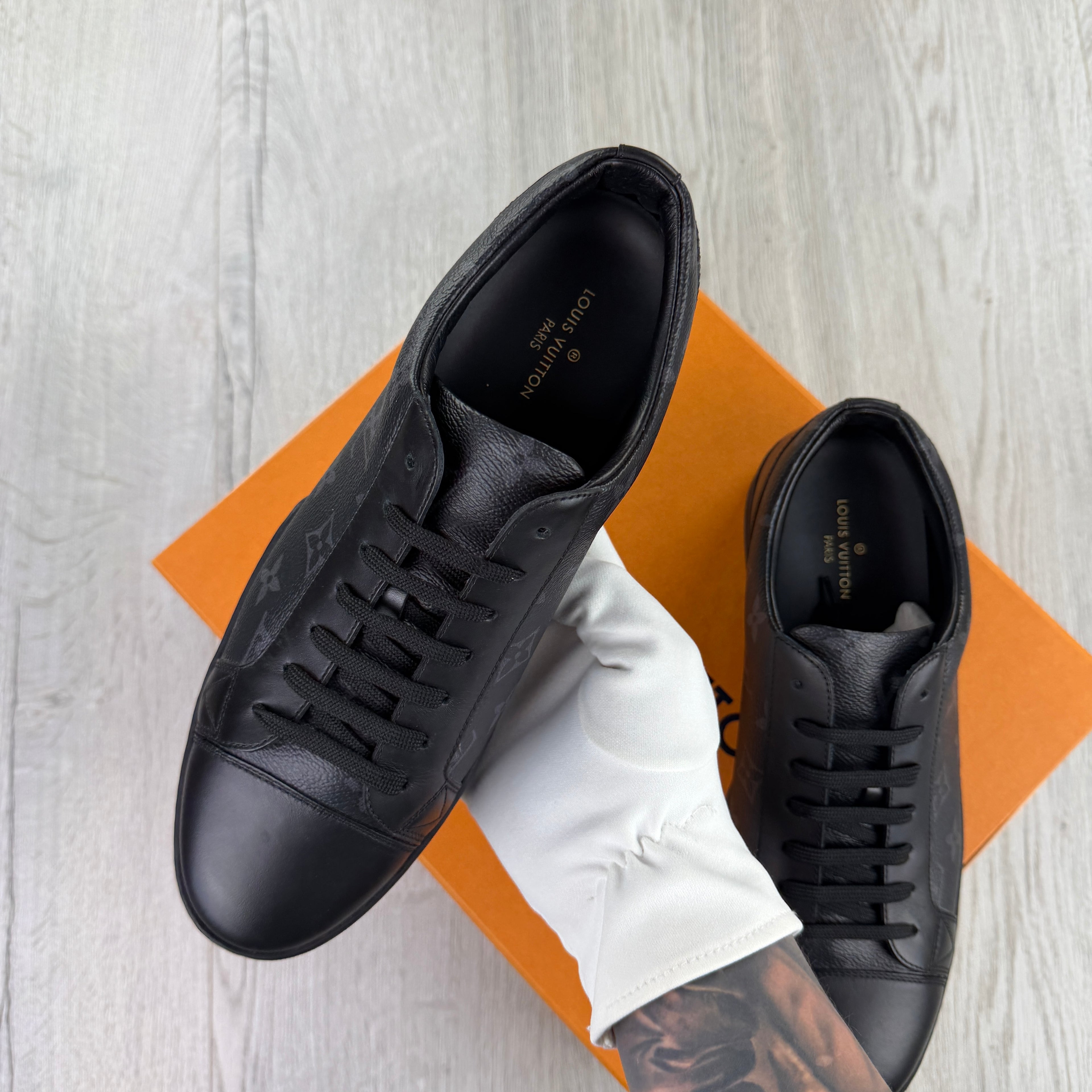 Louis Vuitton Men’s Black Damier Low Trainers - Uk 8 (Fit 8.5)