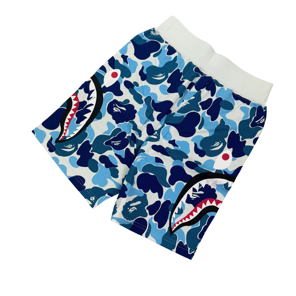 Bape Men’s Baby Blue Camo Side Shark Shorts