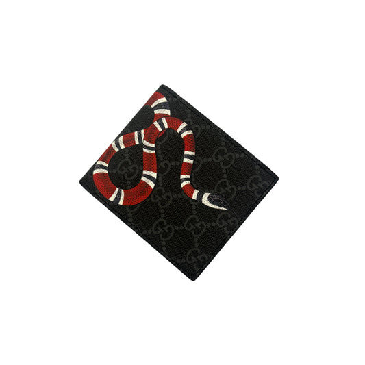Gucci Men’s Black GG Supreme Kingsnake Wallet