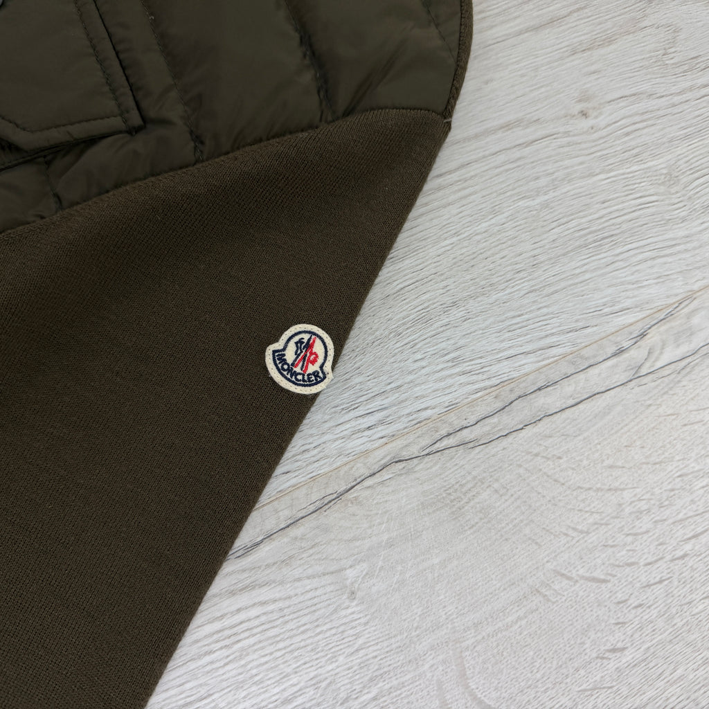 Moncler Men’s Olive Button Up Cardigan - Large Slim