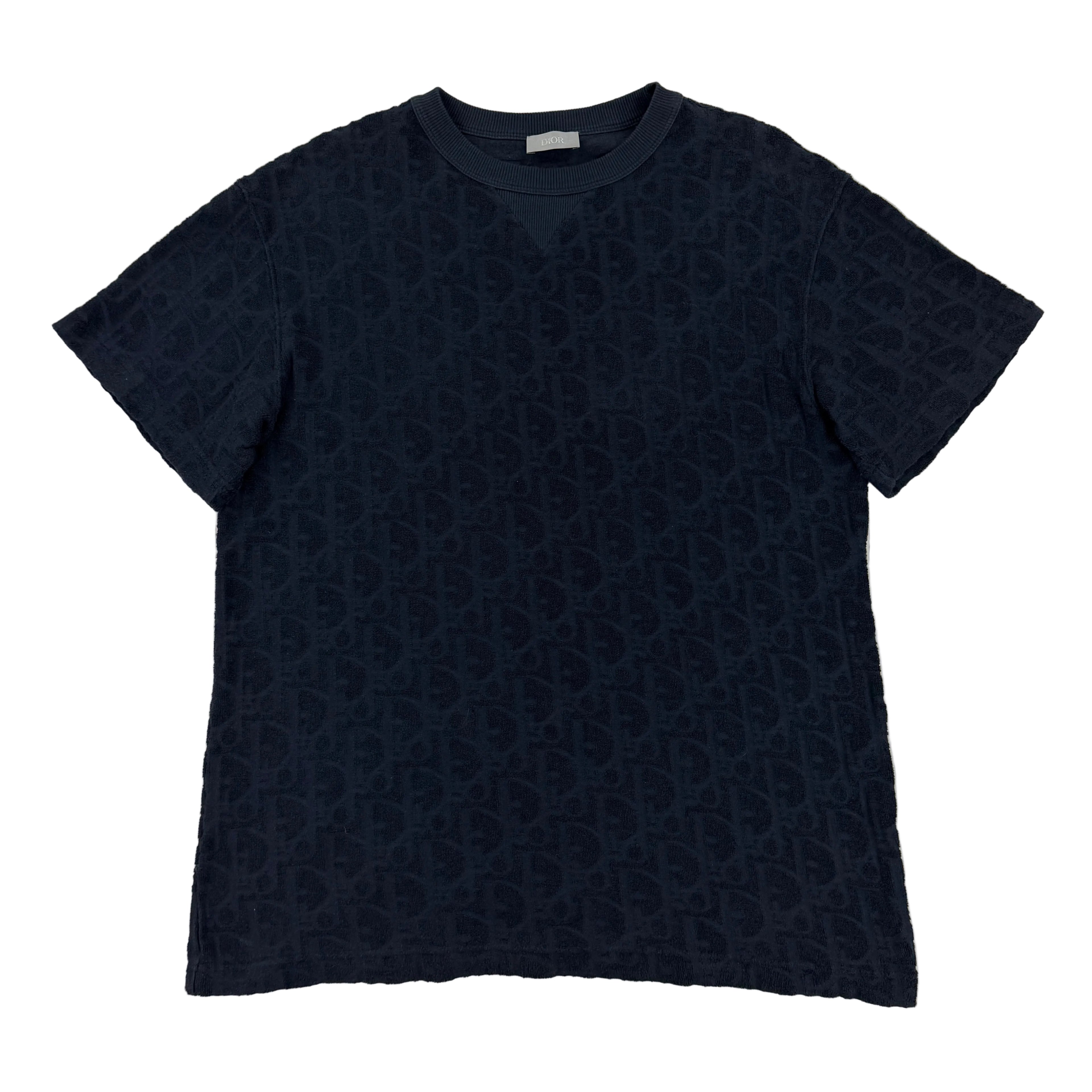 Dior Men’s Navy Oblique Towel T-thirt - XS Oversized
