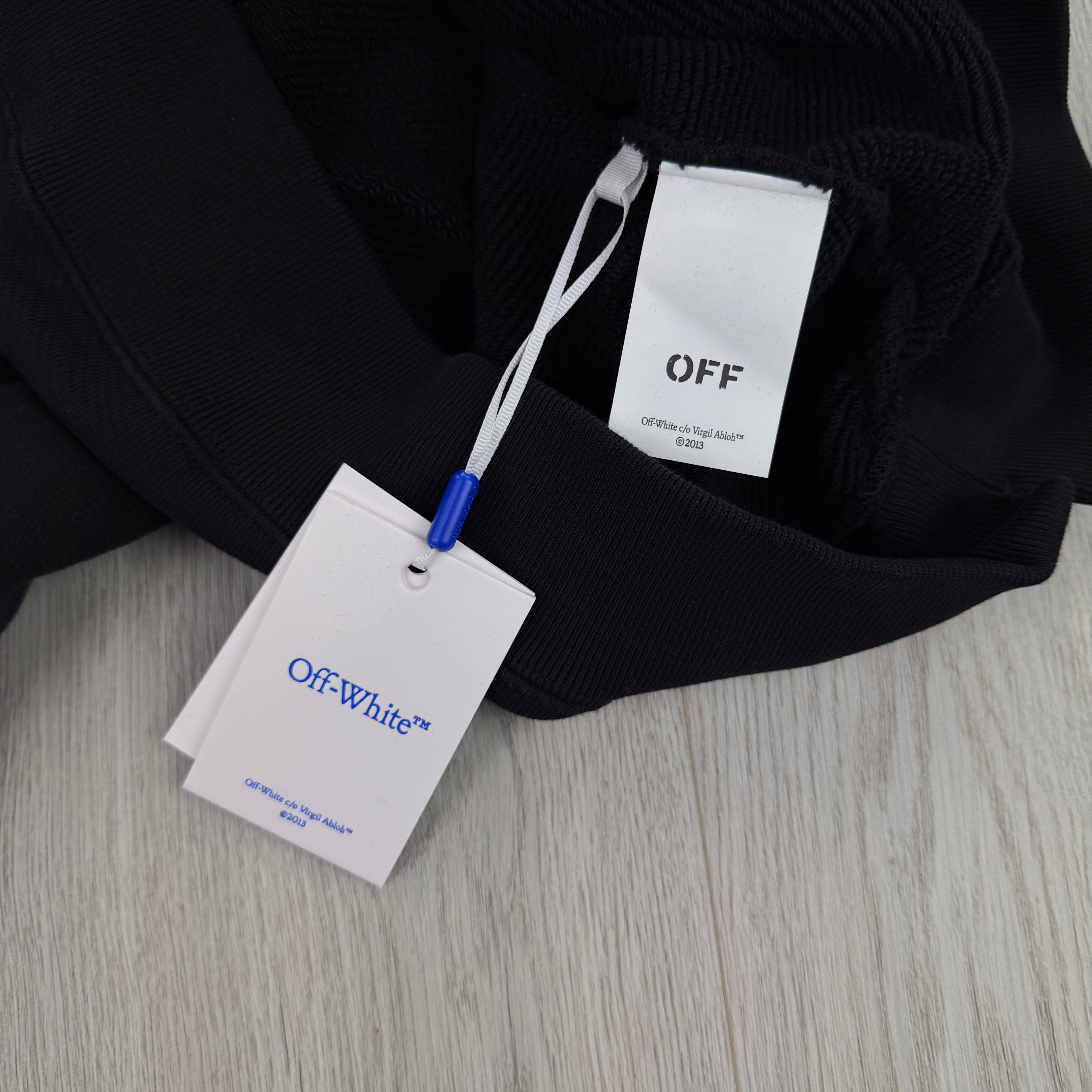 Off White Men’s Black Crewneck Jumper Oversized - Large