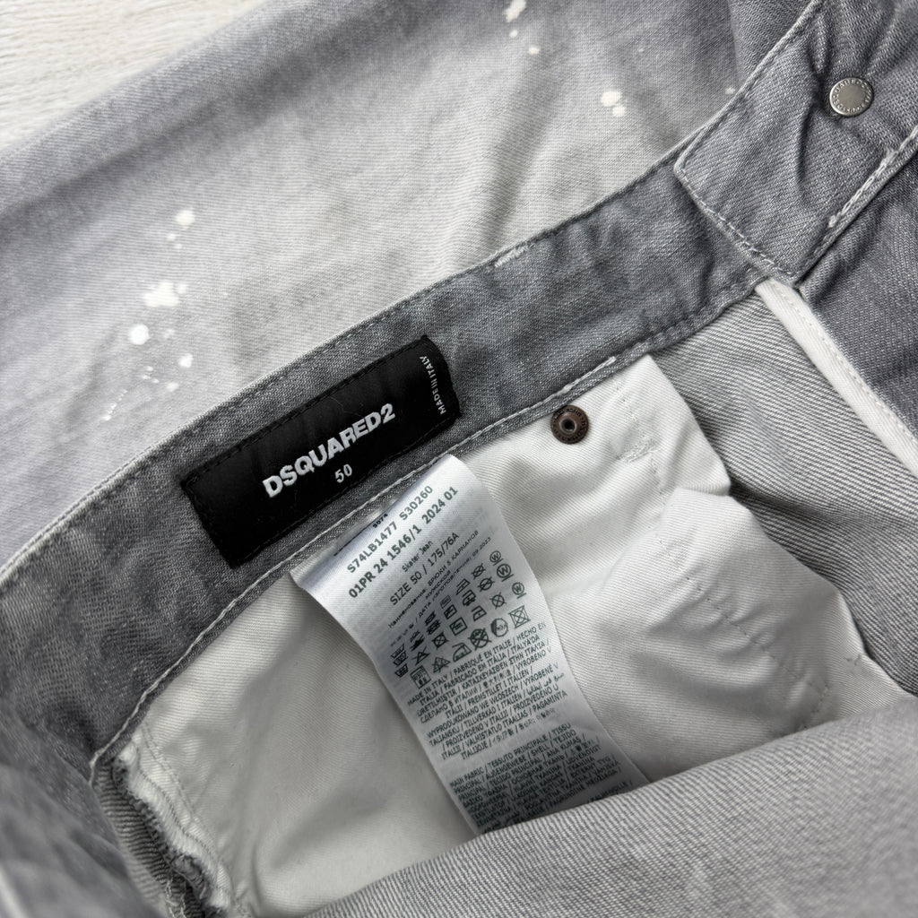 Dsquared2 Men’s Grey Distressed Jeans - 50 (Uk 32/33)