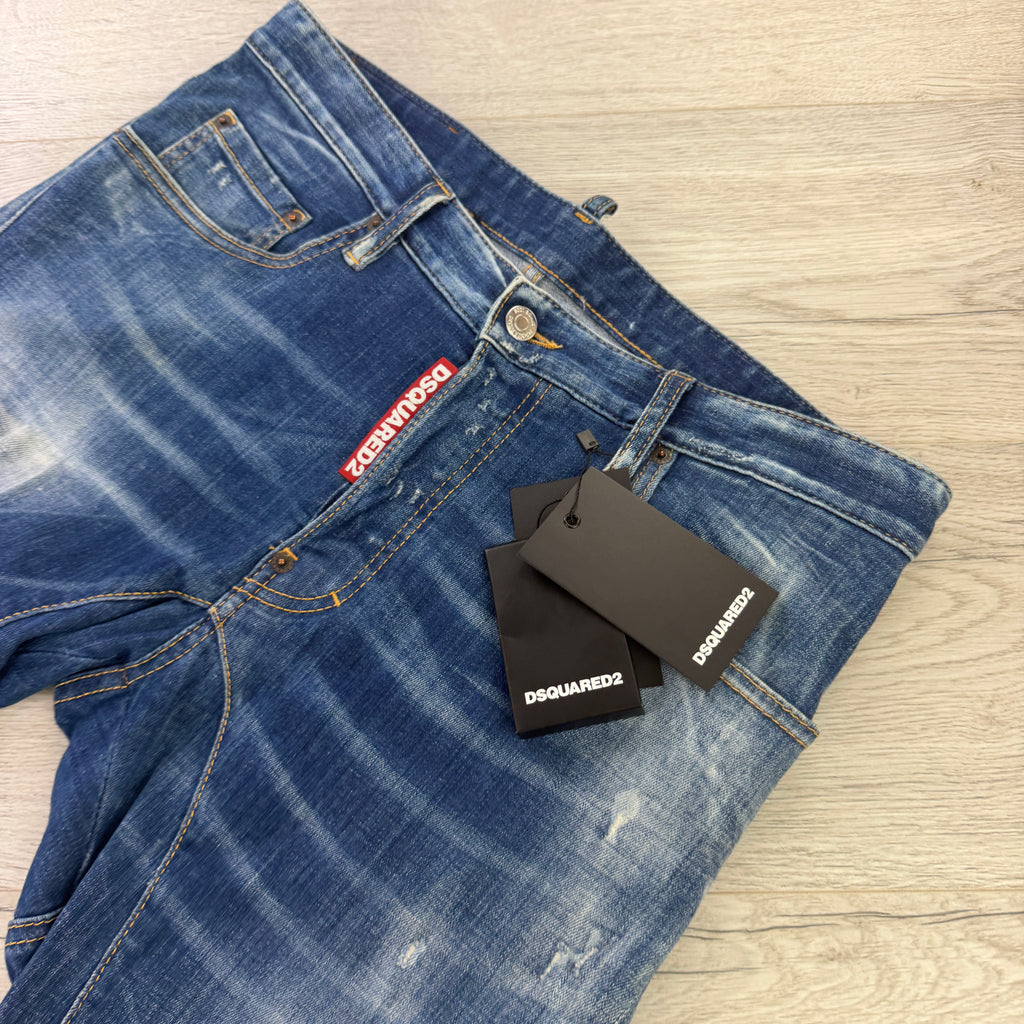 Dsquared2 Men’s Blue Distressed Twist Jeans - 48 (Uk 30)