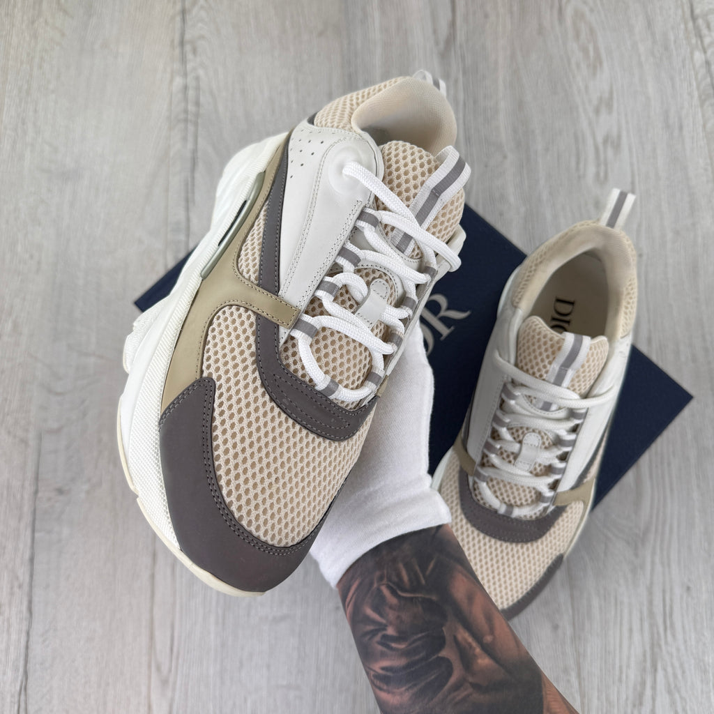 Dior B22 Men’s Cream Beige White Trainers - 42 (Fit Uk 7.5)