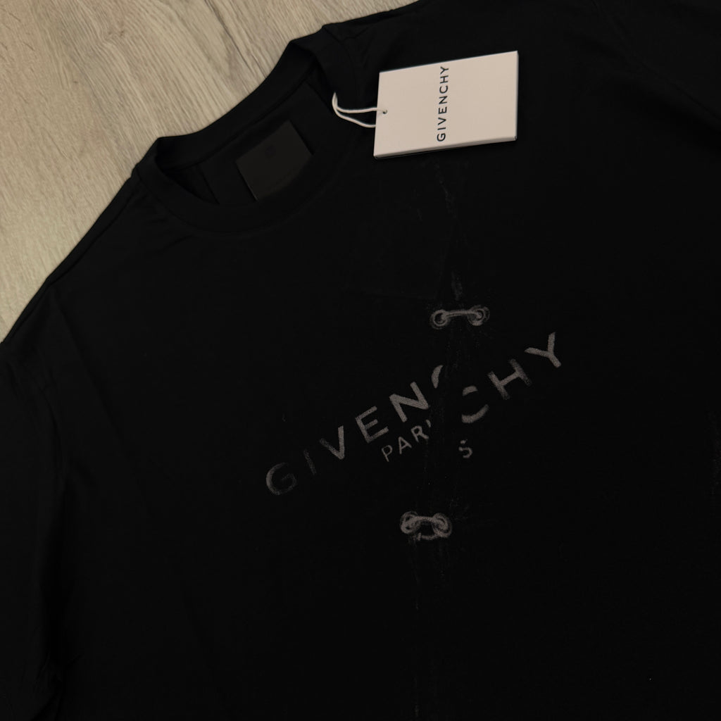 Givenchy Men’s Black Trap Effect T-shirt - Oversized