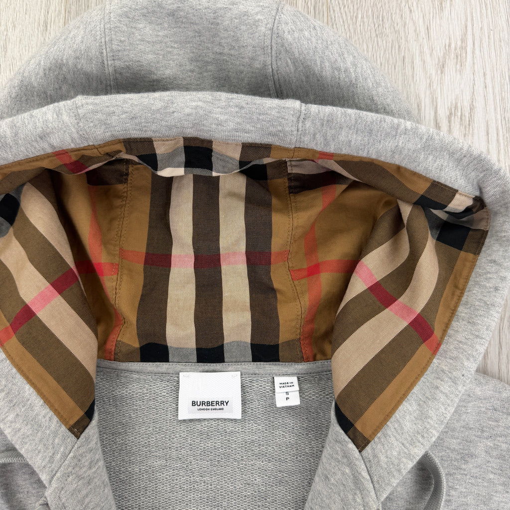 Burberry Men’s Grey Zip-up Hoodie - Small