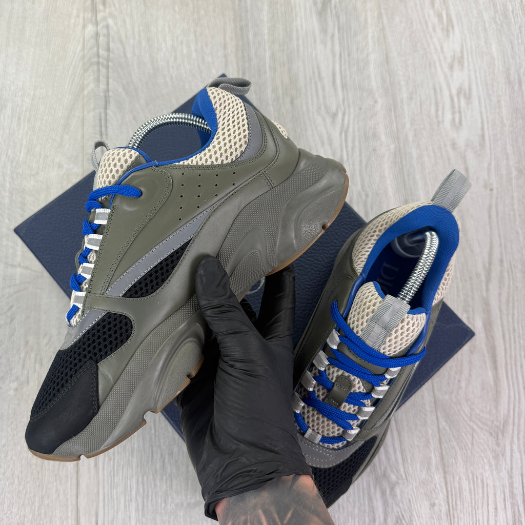 Dior B22 Men’s Khaki & Blue Trainers - 41 (Fit Uk 7)