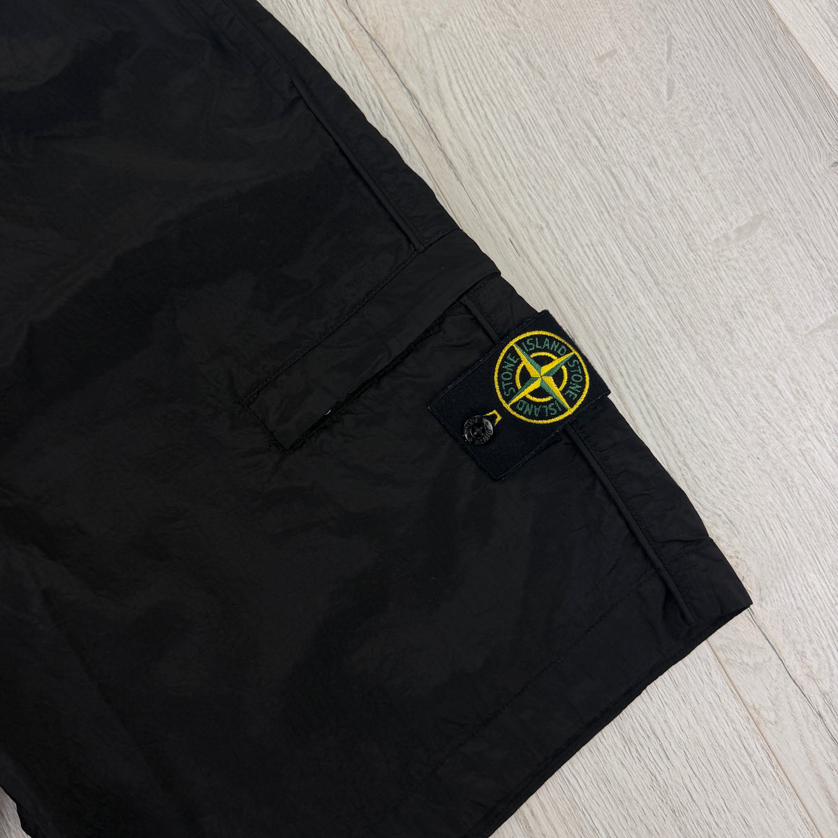 Stone Island Men’s Black Nylon Shorts - Uk 34