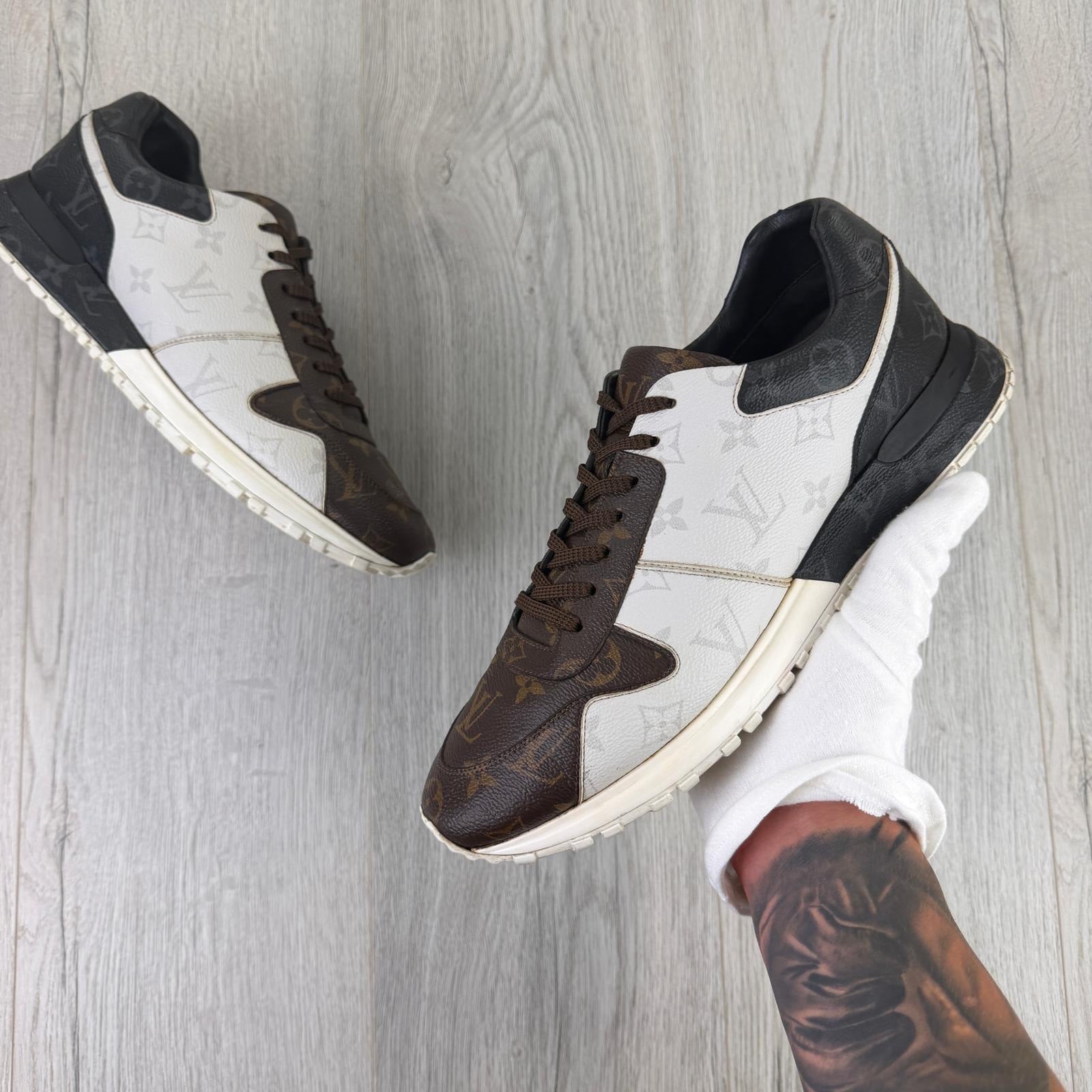 Louis Vuitton Men’s Monogram Brown White Black Run Away Trainers - Uk 10