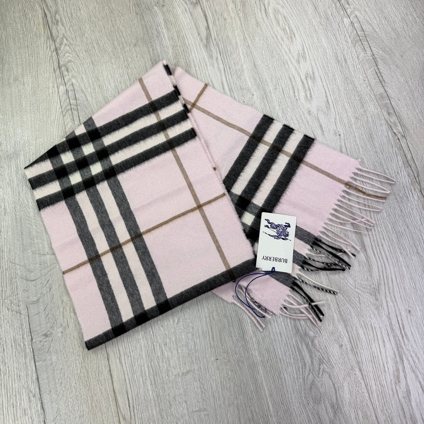 Burberry Pink Check Cashmere Scarf